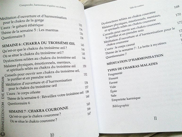 Livre Comprendre et guérir ses chakras - Graine d'Eden présentation de livre