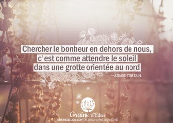 Chercher le bonheur en dehors de nous, c'est comme attendre le soleil dans une grotte orientée au nord.