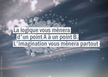 Citation - Albert Einstein - La logique vous mènera d'un point A à un point B. L'imagination vous mènera partout - Graine d'Eden