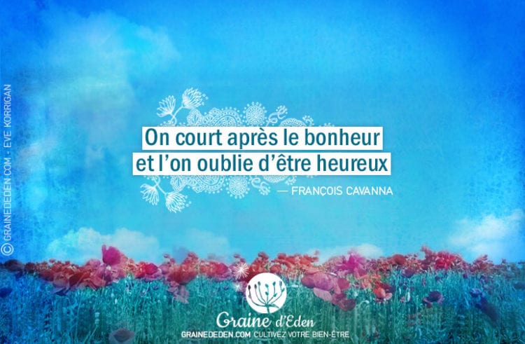 On court après le bonheur, et l'on oublie d'être heureux