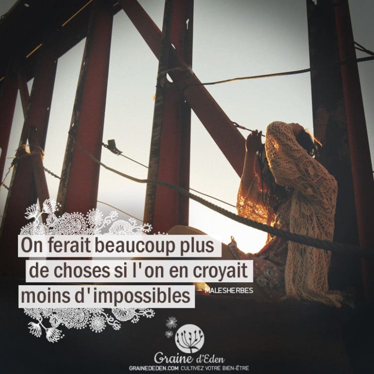 On ferait beaucoup plus de choses si l'on en croyait moins d'impossibles - Citation Malesherbes - Graine d'Eden