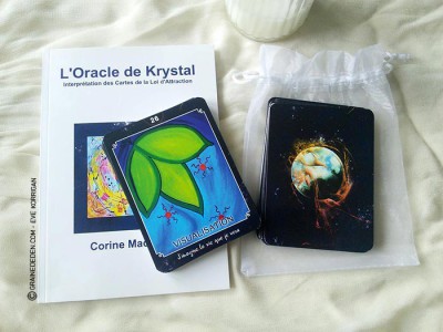 Oracle de Krystal de Corine Madelain - Review et présentation de ce jeu pour travailler avec la Loi de l'Attraction. Graine d'Eden tarots, oracles divinatoires.