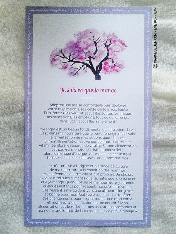 Se Nourrir en conscience de Ariana Roques - Graine d'Eden Développement personnel, spiritualité, guidance, oracles et tarots divinatoires - La bibliothèque des Oracles