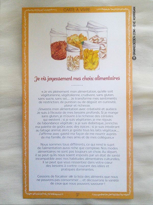 Se Nourrir en conscience de Ariana Roques - Graine d'Eden Développement personnel, spiritualité, guidance, oracles et tarots divinatoires - La bibliothèque des Oracles