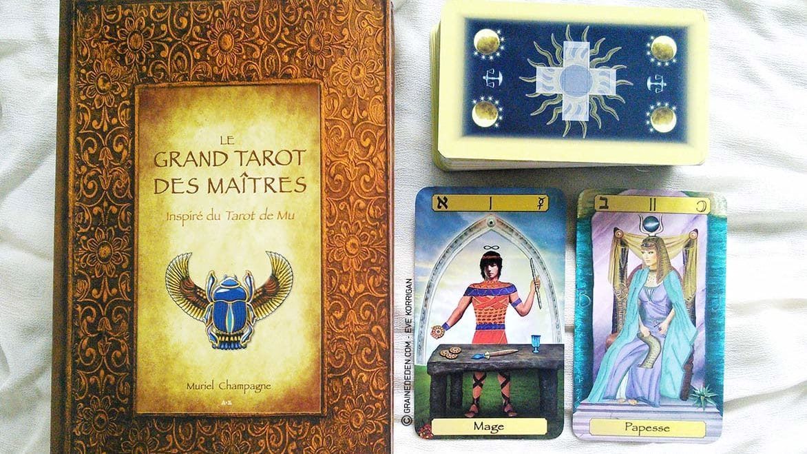 Le Grand Tarot des Maîtres de Muriel Champagne - Graine d'Eden Développement personnel, spiritualité, guidance, oracles et tarots divinatoires - La bibliothèque des Tarots divinatoires.