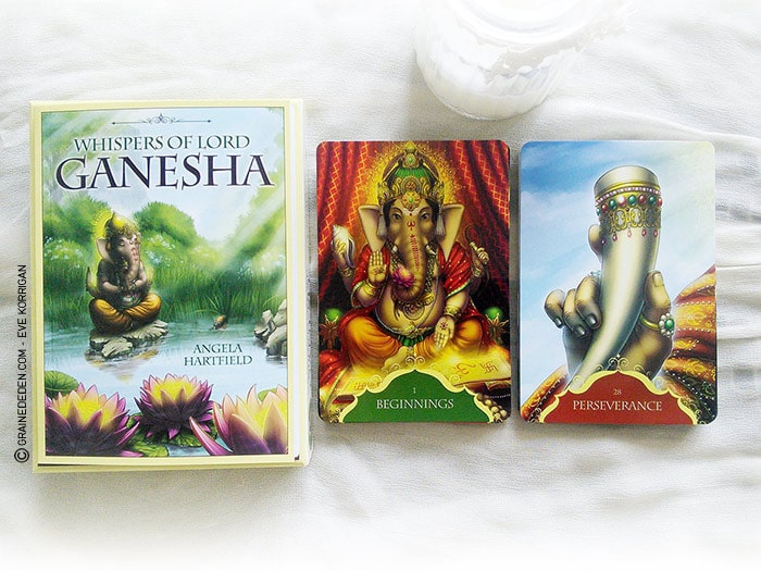 Whispers of Lord Ganesha Oracle cards de Angela Hartfield - Graine d'Eden Développement personnel, spiritualité, guidance, oracles et tarots divinatoires - La bibliothèque des Oracles