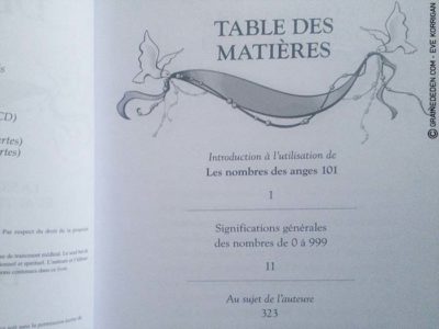 Review du livre Les Nombres des Anges 101 de Doreen Virtue - Graine d'Eden Développement personnel, spiritualité, guidance, livres, oracles et tarots divinatoires - Avis et présentations