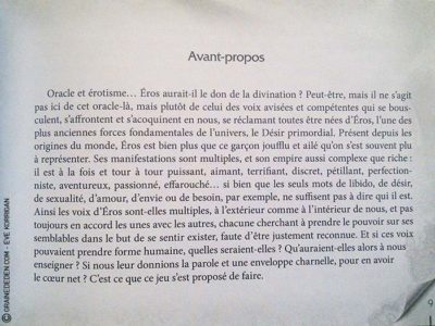 L'Oracle d'Eros de Géraldine Bindi et SirBlondin - Graine d'Eden Développement personnel, spiritualité, tarots et oracles divinatoires, Bibliothèques des Oracles, avis, présentation, review