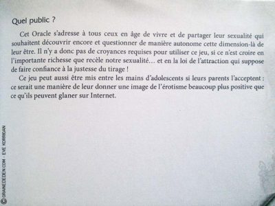 L'Oracle d'Eros de Géraldine Bindi et SirBlondin - Graine d'Eden Développement personnel, spiritualité, tarots et oracles divinatoires, Bibliothèques des Oracles, avis, présentation, review