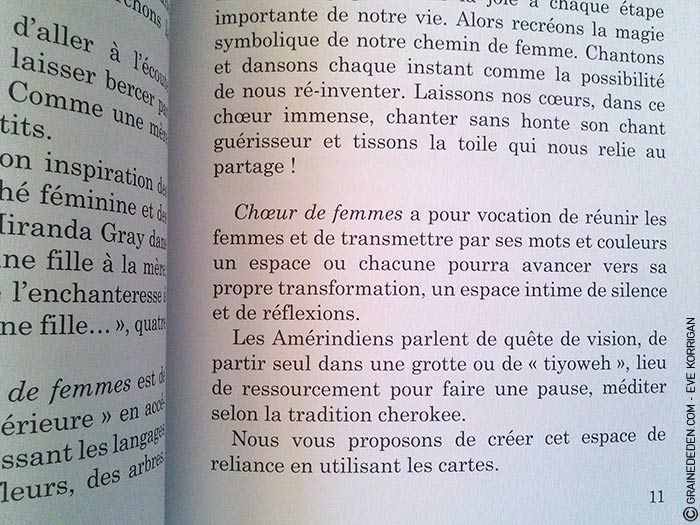 Choeur de Femmes de Yaël Catherinet et Céline Cailleux - Graine d'Eden Développement personnel, spiritualité, tarots et oracles divinatoires, Bibliothèques des Oracles, avis, présentation, review