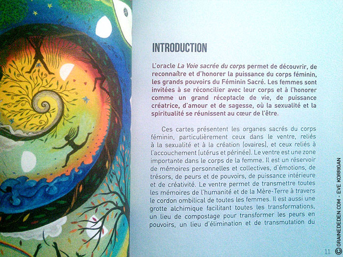 Les cartes Oracle La Voie Sacrée du Corps de Sylvie Bérubé - Graine d'Eden Développement personnel, spiritualité, tarots et oracles divinatoires, Bibliothèques des Oracles, avis, présentation, review