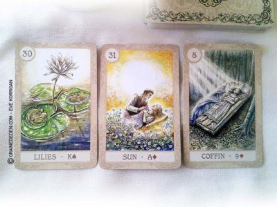 Fairy Tale Lenormand de Lisa Hunt et Arwen Lynch - Graine d'Eden Développement personnel, spiritualité, tarots et oracles divinatoires, Bibliothèques des Oracles, avis, présentation, review