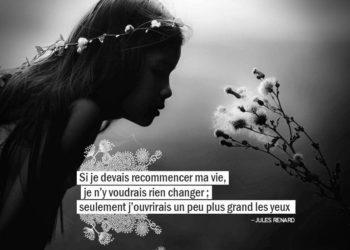 Si je devais recommencer ma vie, je n’y voudrais rien changer ; seulement j’ouvrirais un peu plus grand les yeux. JULES RENARD - Graine d'Eden Citation