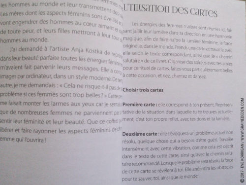 Les cartes Oracle Les Forces de la Féminité de Christine Arana Fader - Découvrez ce jeu dans la Bibliothèque des cartes Oracles divinatoires. Graine d'Eden - Fiche de La bibliothèque des Tarots divinatoires. Présentation et images.. Graine d'Eden - Fiche de La bibliothèque des Oracles. Présentation et images.. Graine d'Eden - Fiche de La bibliothèque des Oracles. Présentation et images. Graine d'Eden - Fiche de La bibliothèque des Oracles. Présentation et images. - Graine d'Eden Développement personnel, spiritualité, tarots et oracles divinatoires, Bibliothèques des Oracles, avis, présentation, review , revue