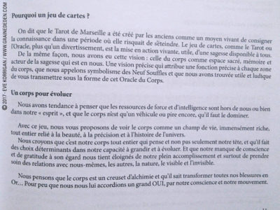 Les Cartes du corps de Nicolas et Anne-Ena Bernard - Graine d'Eden Développement personnel, spiritualité, tarots et oracles divinatoires, Bibliothèques des Oracles, avis, présentation, review , revue