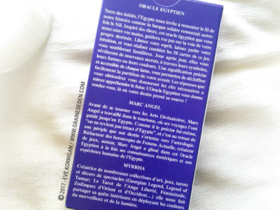 Oracle Egyptien de Marc Angel et Myrrha - Graine d'Eden Développement personnel, spiritualité, tarots et oracles divinatoires, Bibliothèques des Oracles, avis, présentation, review , revue