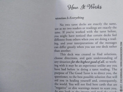 The Good Tarot de Colette Baron-Reid et Jena DellaGrottaglia - Graine d'Eden Développement personnel, spiritualité, tarots et oracles divinatoires, Bibliothèques des Oracles, avis, présentation, review , revue