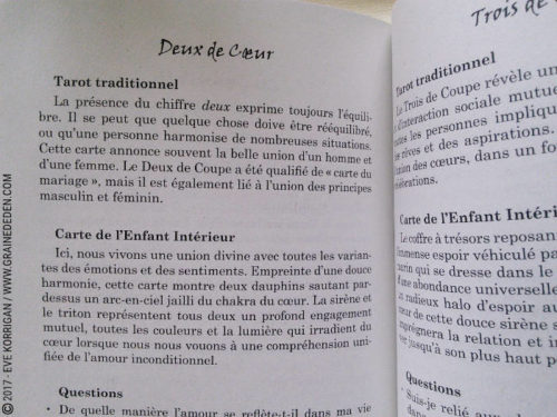 Les Cartes de l'Enfant Intérieur et son Grand Livre de Isha et Mark Lerner - Découvrez ce Tarot. Graine d'Eden - Fiche de La bibliothèque des Tarots divinatoires. Présentation et images.. Graine d'Eden - Fiche de La bibliothèque des Oracles. Présentation et images.. Graine d'Eden - Fiche de La bibliothèque des Oracles. Présentation et images. Graine d'Eden - Fiche de La bibliothèque des Oracles. Présentation et images. - Graine d'Eden Développement personnel, spiritualité, tarots et oracles divinatoires, Bibliothèques des Oracles, avis, présentation, review , revue