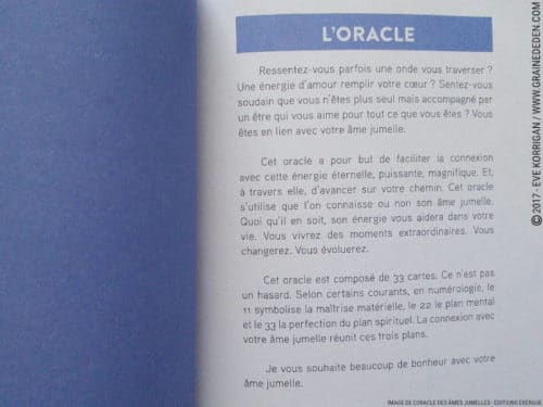 L'Oracle des Âmes Jumelles de Luz Garcia - Découvrez cet Oracle. Graine d'Eden - Fiche de La bibliothèque des Oracles. Présentation et images.. Graine d'Eden - Fiche de La bibliothèque des Oracles. Présentation et images. Graine d'Eden - Fiche de La bibliothèque des Oracles. Présentation et images. - Graine d'Eden Développement personnel, spiritualité, tarots et oracles divinatoires, Bibliothèques des Oracles, avis, présentation, review , revue