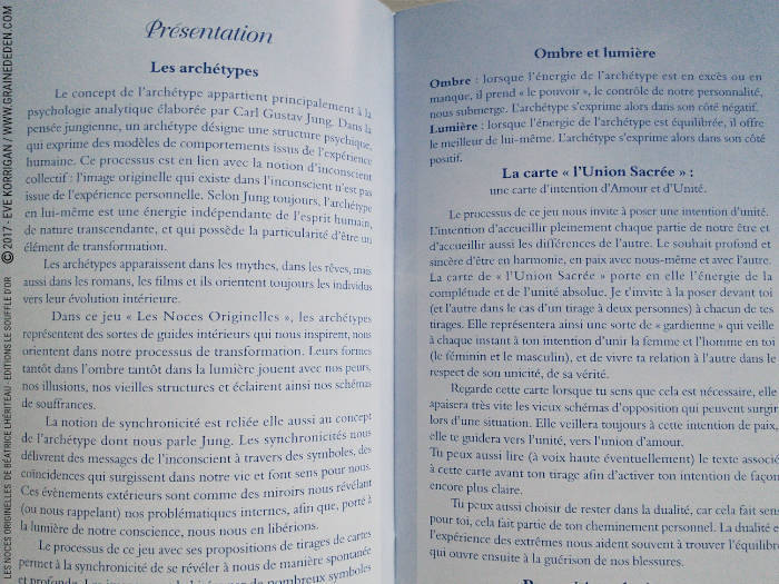 Graine d'Eden Développement personnel, spiritualité, tarots et oracles divinatoires, Bibliothèques des Oracles, avis, présentation, review , revue