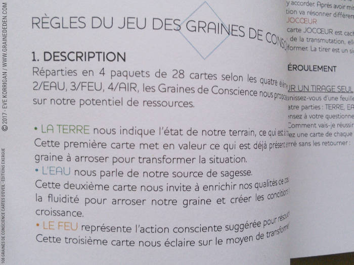 108 Graines de Conscience Cartes d'Eveil de Alma on Earth - Graine d'Eden Développement personnel, spiritualité, tarots et oracles divinatoires, Bibliothèques des Oracles, avis, présentation, review , revue