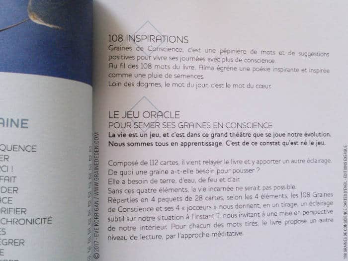 108 Graines de Conscience Cartes d'Eveil de Alma on Earth - Graine d'Eden Développement personnel, spiritualité, tarots et oracles divinatoires, Bibliothèques des Oracles, avis, présentation, review , revue