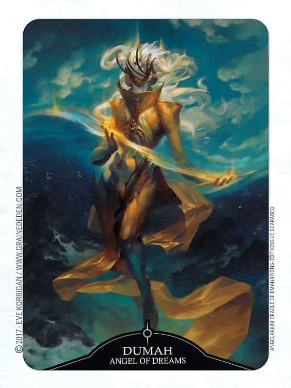 Angelarium Oracle of Emanations de Eli Minaya et Peter Mohrbacher - Graine d'Eden Développement personnel, spiritualité, tarots et oracles divinatoires, Bibliothèques des Oracles, avis, présentation, review , revue