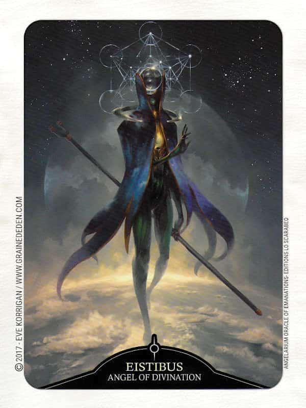 Angelarium Oracle of Emanations de Eli Minaya et Peter Mohrbacher - Graine d'Eden Développement personnel, spiritualité, tarots et oracles divinatoires, Bibliothèques des Oracles, avis, présentation, review , revue