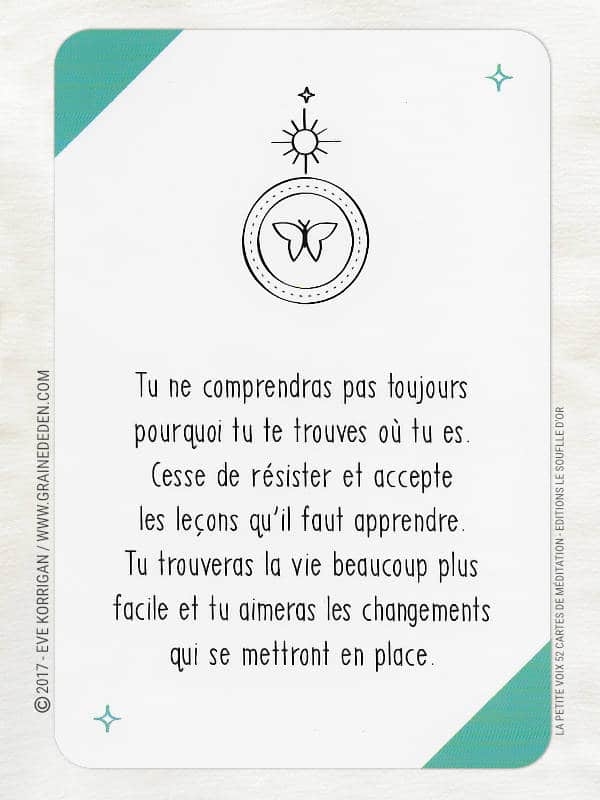 Les cartes La Petite Voix de Eileen Caddy - Graine d'Eden Développement personnel, spiritualité, tarots et oracles divinatoires, Bibliothèques des Oracles, avis, présentation, review , revue