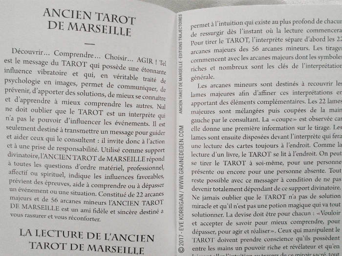 Coffret Luxe Or Ancien Tarot de Marseille Grimaud - Graine d'Eden Développement personnel, spiritualité, tarots et oracles divinatoires, Bibliothèques des Tarots, avis, présentation, review , revue