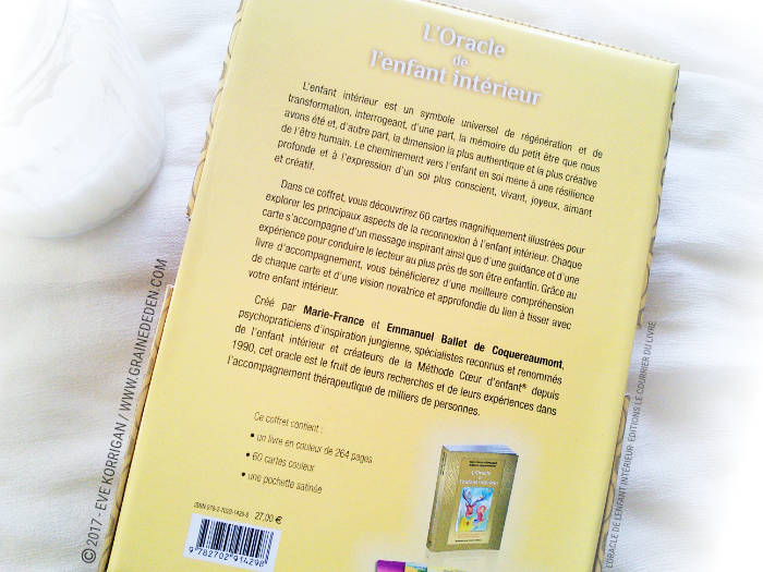 L'Oracle de l'Enfant intérieur de Marie-France et Emmanuel Ballet de Coquereaumont - Graine d'Eden Développement personnel, spiritualité, tarots et oracles divinatoires, Bibliothèques des Oracles, avis, présentation, review , revue