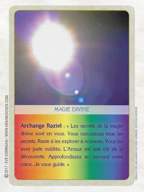 L'Oracle des Archanges de Chris Verbeke - Graine d'Eden Développement personnel, spiritualité, tarots et oracles divinatoires, Bibliothèques des Oracles, avis, présentation, review , revue