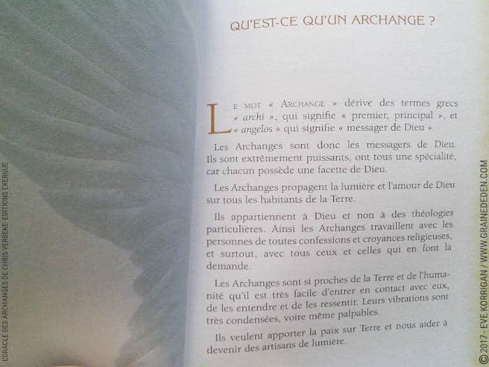 L'Oracle des Archanges de Chris Verbeke - Graine d'Eden Développement personnel, spiritualité, tarots et oracles divinatoires, Bibliothèques des Oracles, avis, présentation, review , revue