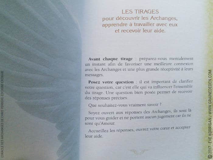 L'Oracle des Archanges de Chris Verbeke - Graine d'Eden Développement personnel, spiritualité, tarots et oracles divinatoires, Bibliothèques des Oracles, avis, présentation, review , revue