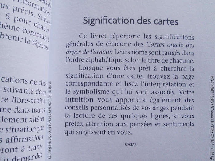 Les Anges de l'Amour Cartes Oracle de Doreen Virtue - Graine d'Eden Développement personnel, spiritualité, tarots et oracles divinatoires, Bibliothèques des Oracles, avis, présentation, review , revue