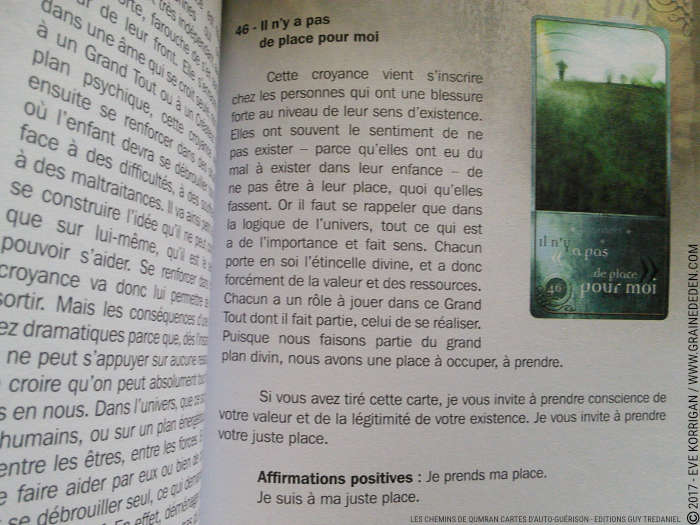 Les chemins de Qumran Cartes d'Auto-guérison et d'introspection de Sarah Lechevalier Sirblondin et Géraldine Bindi - Graine d'Eden Développement personnel, spiritualité, tarots et oracles divinatoires, Bibliothèques des Oracles, avis, présentation, review , revue