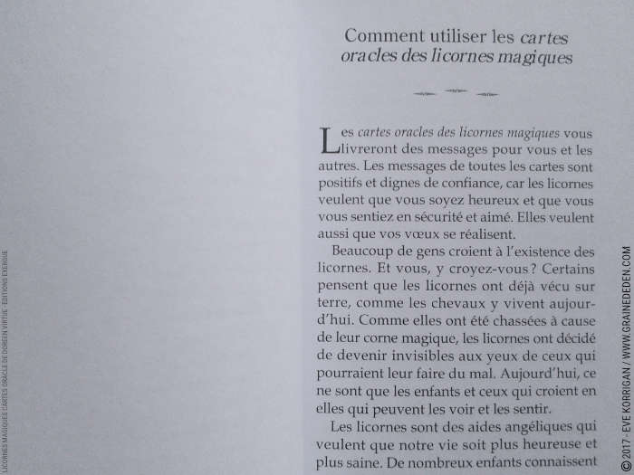 Licornes Magiques Cartes Oracle de Doreen Virtue - Graine d'Eden Développement personnel, spiritualité, tarots et oracles divinatoires, Bibliothèques des Oracles, avis, présentation, review , revue