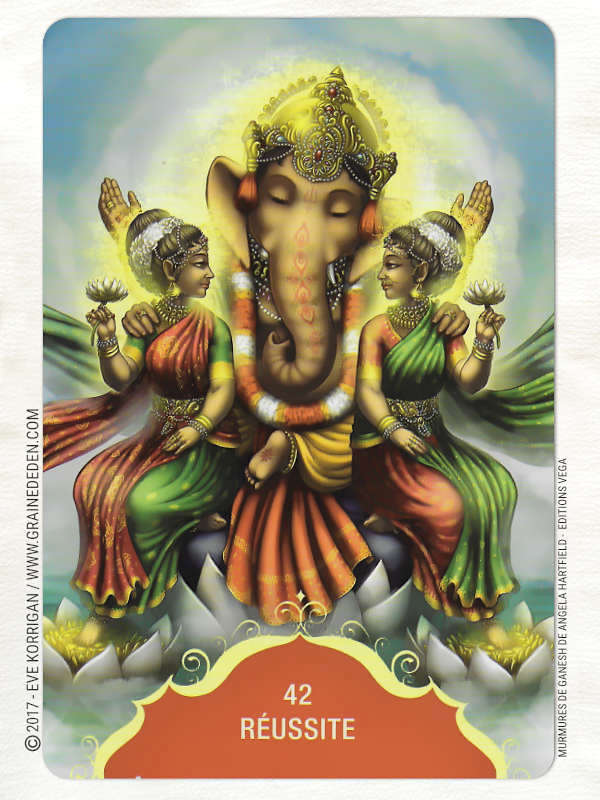 Murmures de Ganesh Cartes Oracle de Angela Hartfield - Graine d'Eden Développement personnel, spiritualité, tarots et oracles divinatoires, Bibliothèques des Oracles, avis, présentation, review , revue