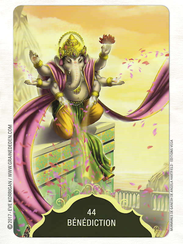 Murmures de Ganesh Cartes Oracle de Angela Hartfield - Graine d'Eden Développement personnel, spiritualité, tarots et oracles divinatoires, Bibliothèques des Oracles, avis, présentation, review , revue