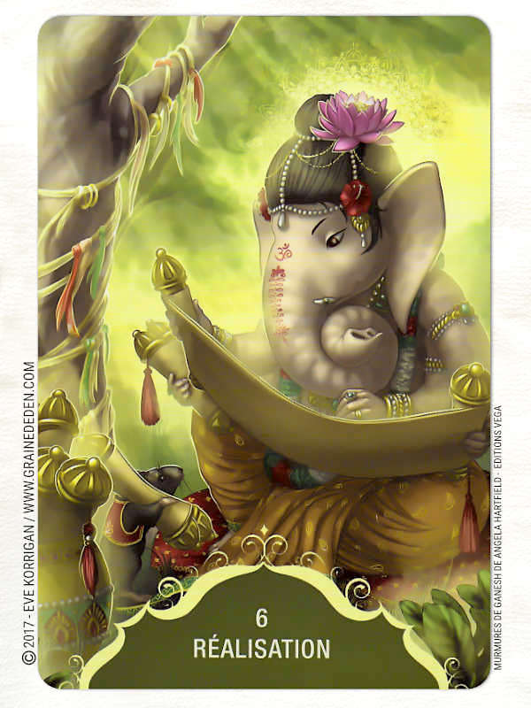 Murmures de Ganesh Cartes Oracle de Angela Hartfield - Graine d'Eden Développement personnel, spiritualité, tarots et oracles divinatoires, Bibliothèques des Oracles, avis, présentation, review , revue