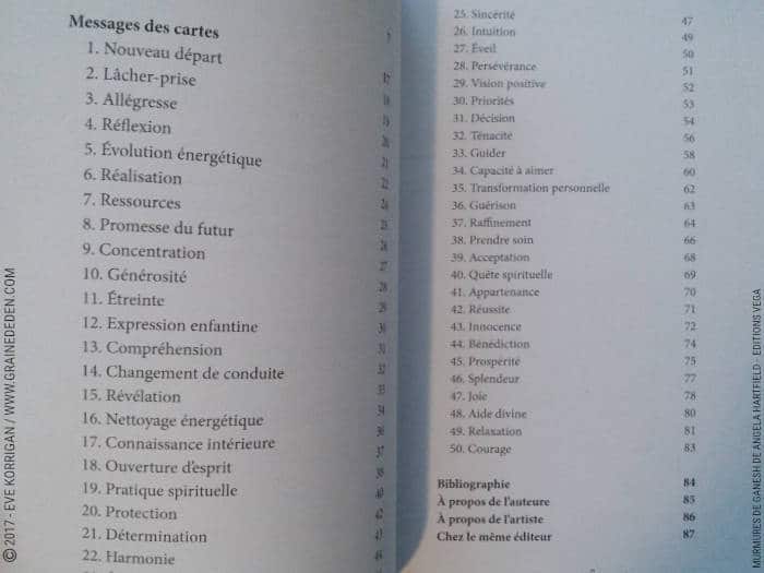 Murmures de Ganesh Cartes Oracle de Angela Hartfield - Graine d'Eden Développement personnel, spiritualité, tarots et oracles divinatoires, Bibliothèques des Oracles, avis, présentation, review , revue