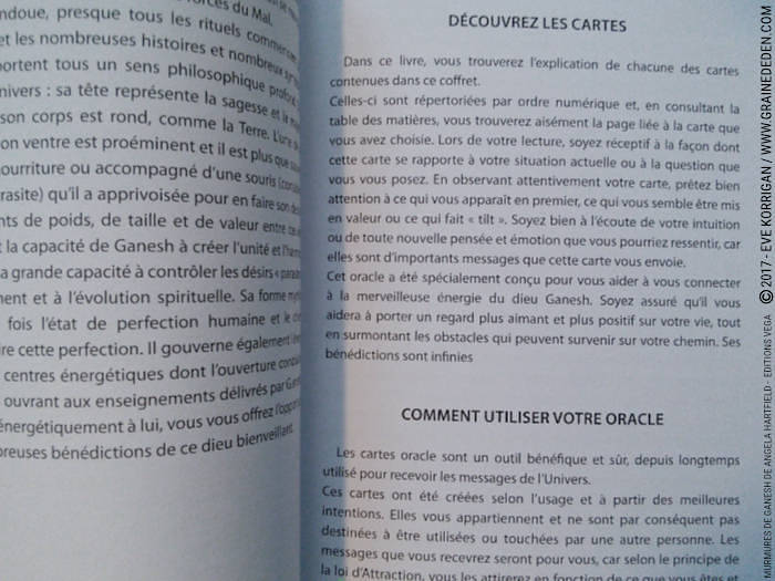 Murmures de Ganesh Cartes Oracle de Angela Hartfield - Graine d'Eden Développement personnel, spiritualité, tarots et oracles divinatoires, Bibliothèques des Oracles, avis, présentation, review , revue