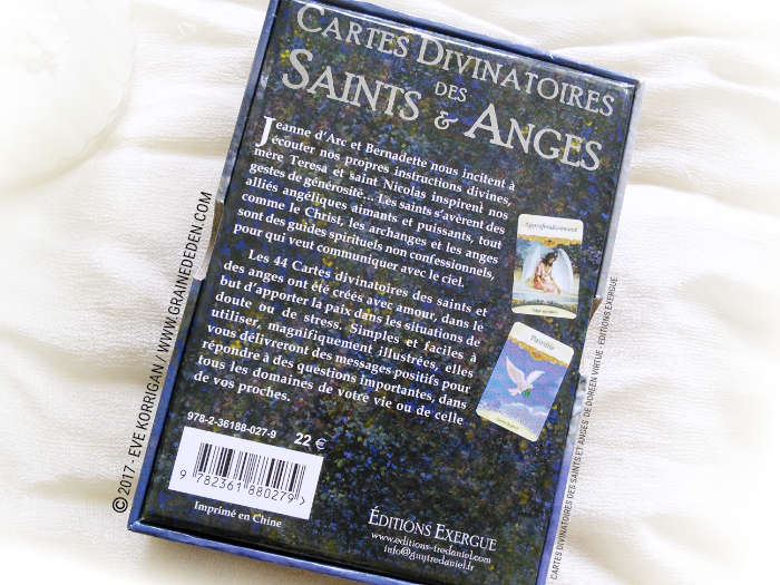 Cartes divinatoires des Saints et Anges de Doreen Virtue - Graine d'Eden Développement personnel, spiritualité, tarots et oracles divinatoires, Bibliothèques des Oracles, avis, présentation, review , revue