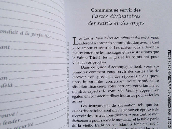 Cartes divinatoires des Saints et Anges de Doreen Virtue - Graine d'Eden Développement personnel, spiritualité, tarots et oracles divinatoires, Bibliothèques des Oracles, avis, présentation, review , revue