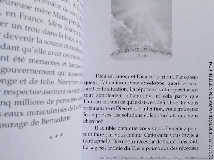 Cartes divinatoires des Saints et Anges de Doreen Virtue - Graine d'Eden Développement personnel, spiritualité, tarots et oracles divinatoires, Bibliothèques des Oracles, avis, présentation, review , revue