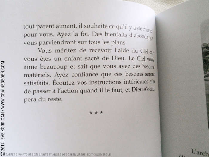 Cartes divinatoires des Saints et Anges de Doreen Virtue - Graine d'Eden Développement personnel, spiritualité, tarots et oracles divinatoires, Bibliothèques des Oracles, avis, présentation, review , revue