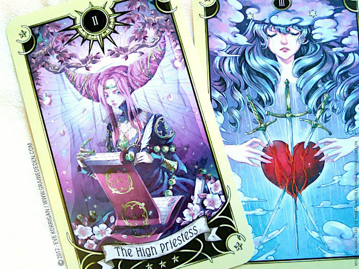 Mystical Manga Tarot de Barbara Moore et Rann - Graine d'Eden Développement personnel, spiritualité, tarots et oracles divinatoires, Bibliothèques des Tarots, avis, présentation, review , revue