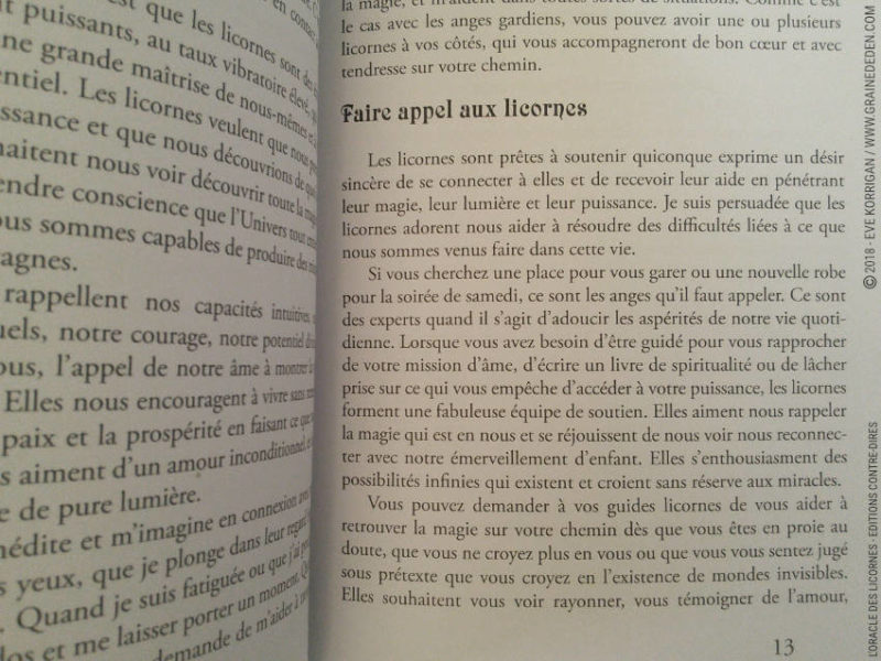 L'Oracle des Licornes de Cordelia Francesca Brabbs - Graine d'Eden Développement personnel, spiritualité, tarots et oracles divinatoires, Bibliothèques des Oracles, avis, présentation, review tarot oracle , revue tarot oracle