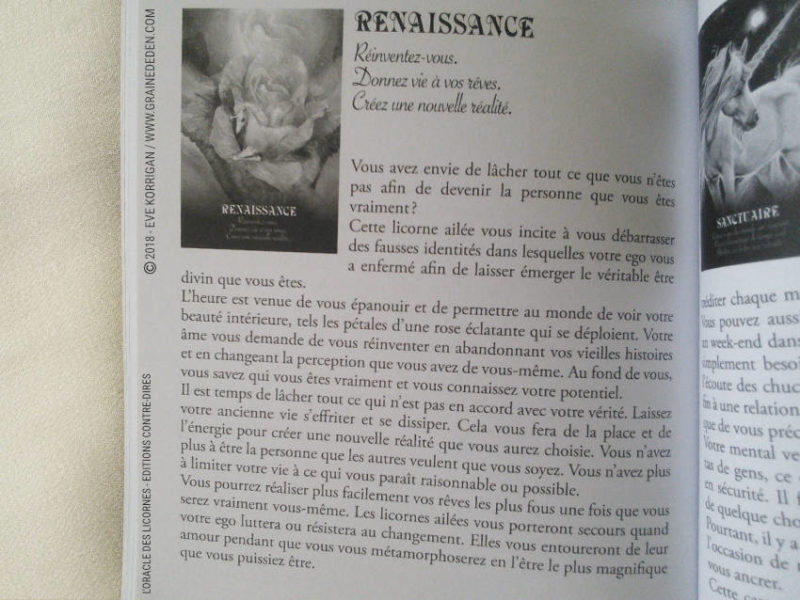 L'Oracle des Licornes de Cordelia Francesca Brabbs - Graine d'Eden Développement personnel, spiritualité, tarots et oracles divinatoires, Bibliothèques des Oracles, avis, présentation, review tarot oracle , revue tarot oracle