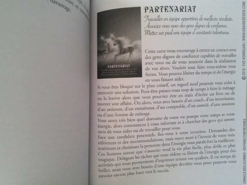 L'Oracle des Licornes de Cordelia Francesca Brabbs - Graine d'Eden Développement personnel, spiritualité, tarots et oracles divinatoires, Bibliothèques des Oracles, avis, présentation, review tarot oracle , revue tarot oracle